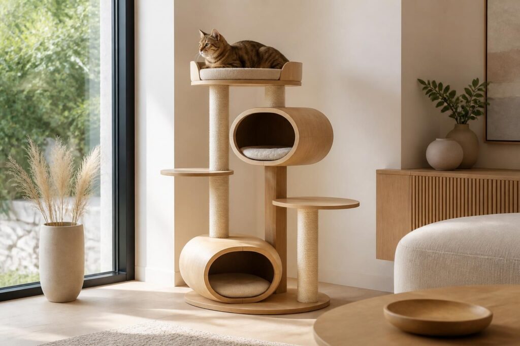 découvrez notre arbre à chat design alliant esthétique moderne et confort optimal pour le bien-être de votre félin à la maison.