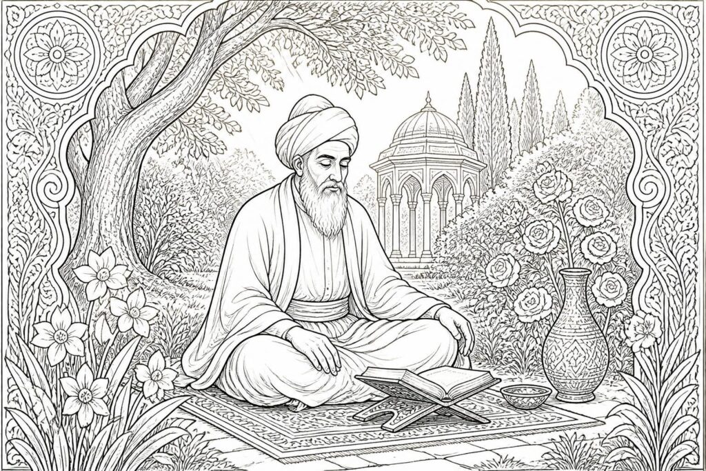 découvrez le coloriage rumi, une expérience artistique unique qui vous plonge dans l'univers mystique et inspirant du célèbre poète soufi.