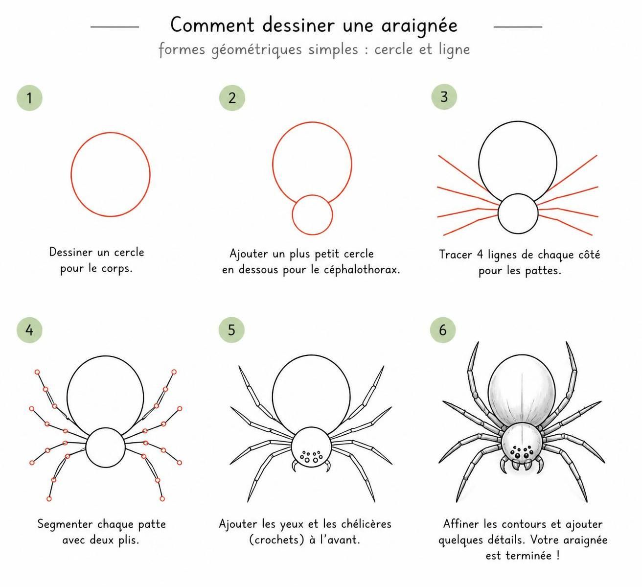apprenez à dessiner une araignée facilement et sans erreur grâce à notre guide étape par étape, adapté à tous les niveaux.