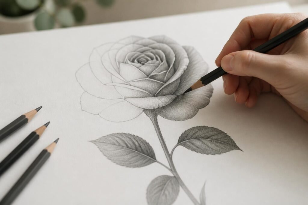 apprenez à dessiner une rose facilement grâce à nos techniques simples pour un rendu réaliste et élégant, parfait pour débutants et passionnés.