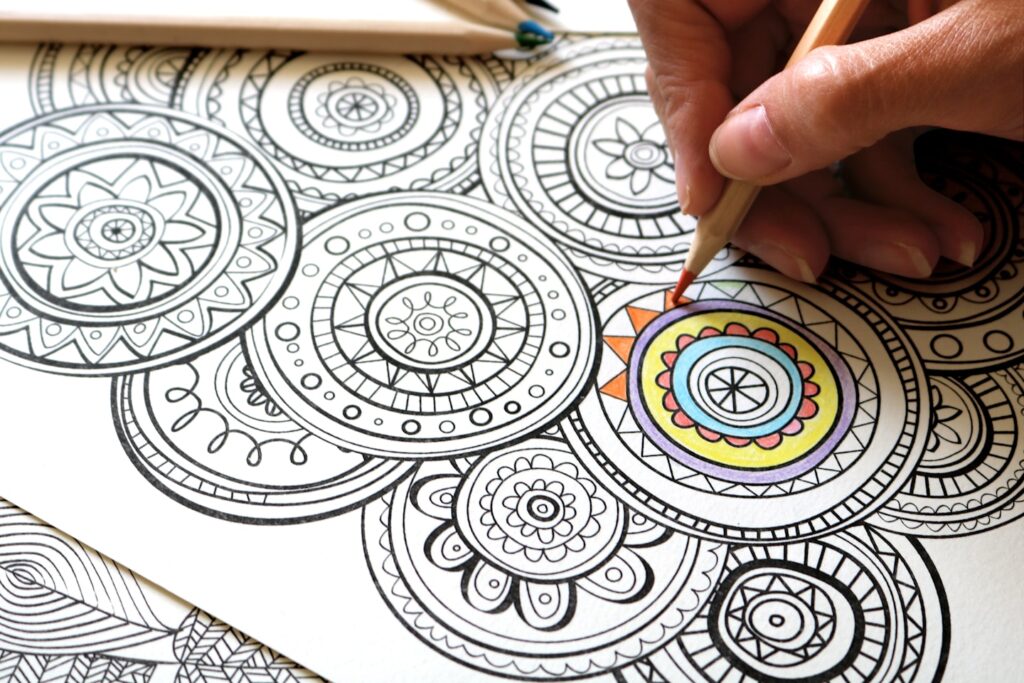 Coloring sheets to achieve more relaxation and focus