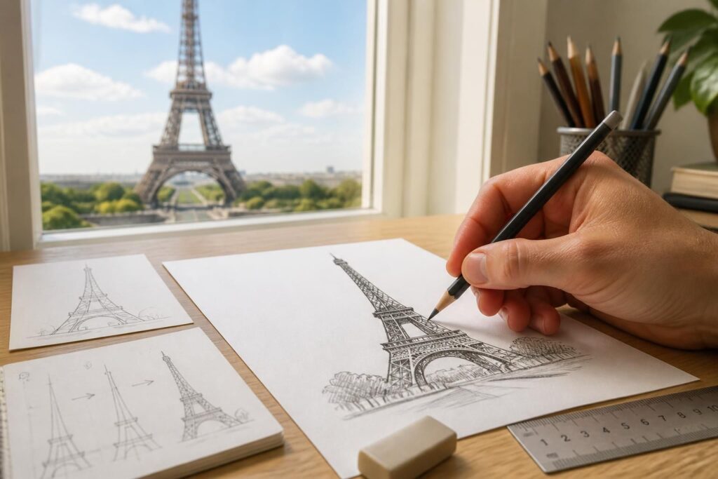 découvrez nos astuces simples pour dessiner la tour eiffel avec succès. suivez notre guide étape par étape pour créer un croquis précis et élégant de ce monument emblématique.