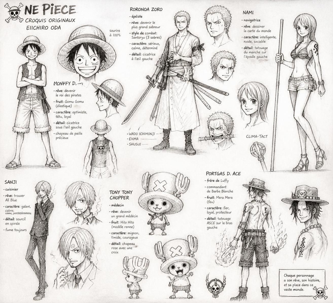découvrez les secrets fascinants derrière les croquis des personnages cultes de one piece et plongez dans l'univers créatif du célèbre manga à travers ses dessins emblématiques.