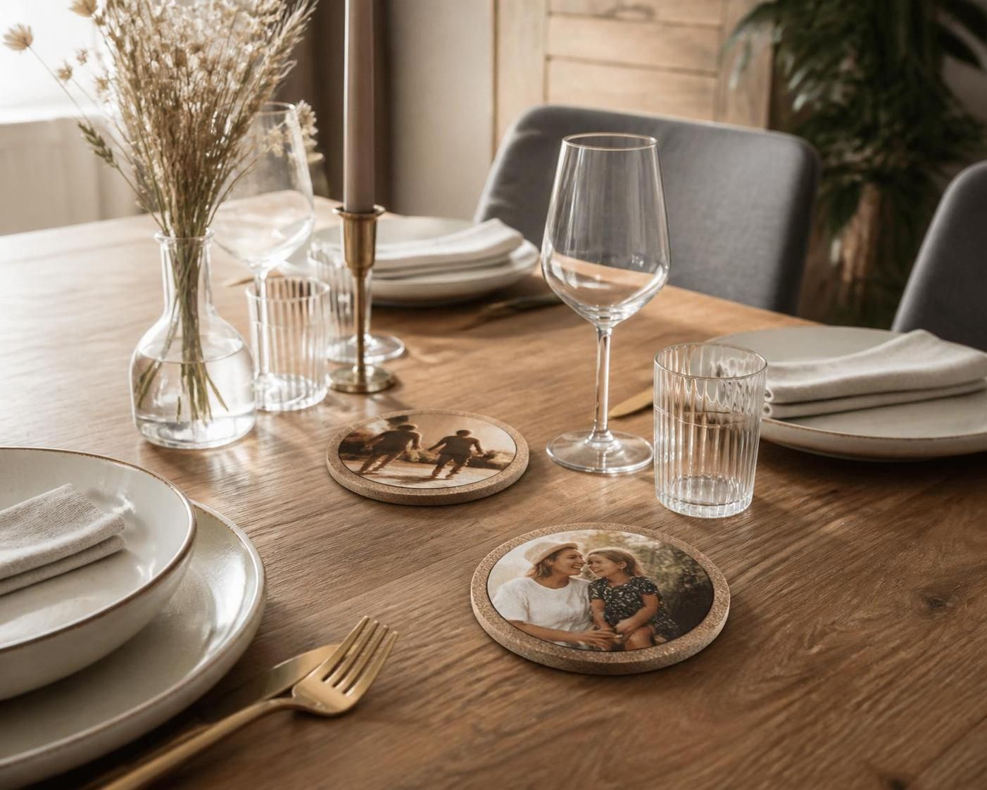 découvrez nos sous-verres photo personnalisés pour apporter une touche unique et chaleureuse à votre décoration de table. sublimez vos repas avec des souvenirs qui vous ressemblent.